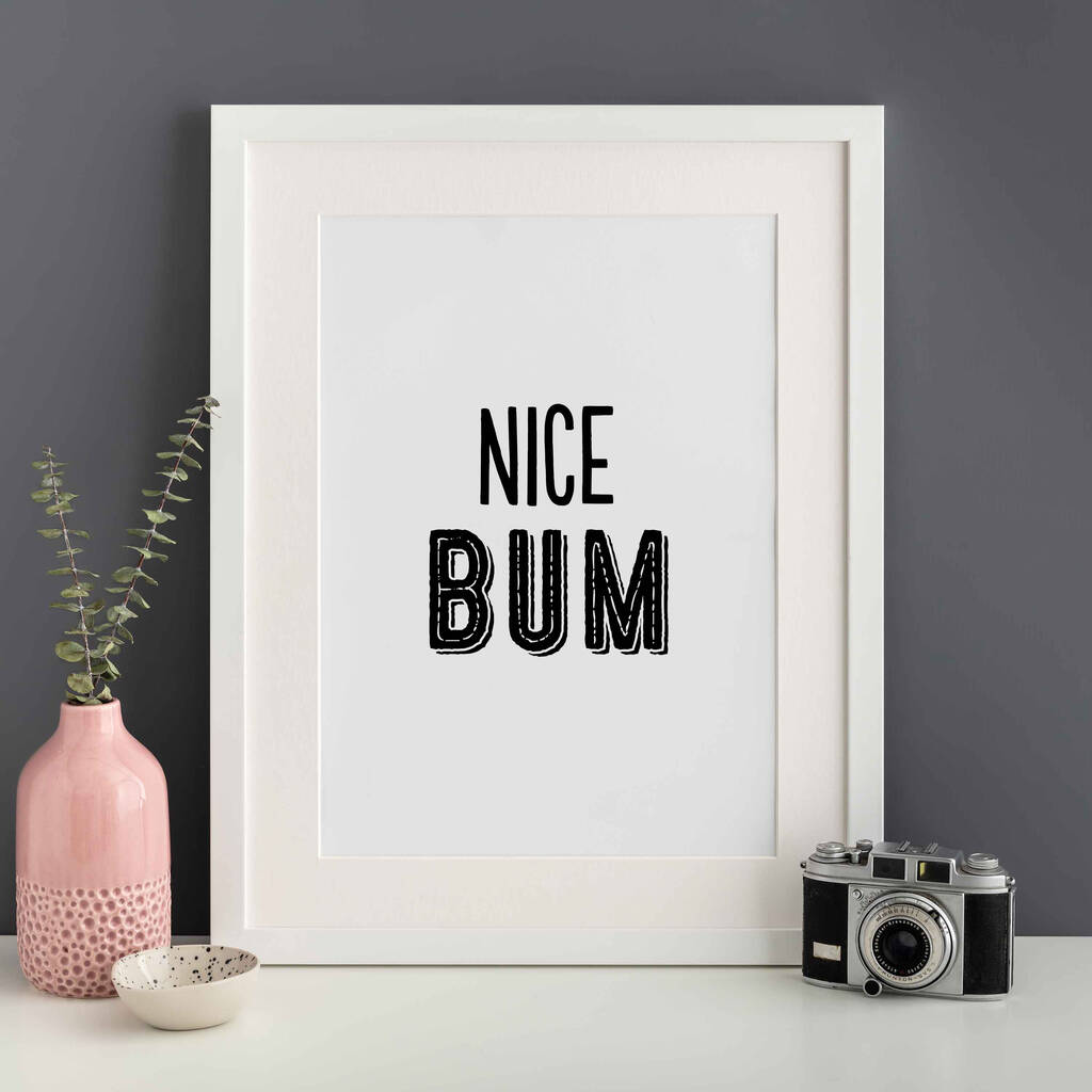 Nice Bum Cheeky Bathroom Wall Print