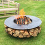 Fire Pit With Grill: Flat Ring Of Logs With BBQ Rack, thumbnail 5 of 10