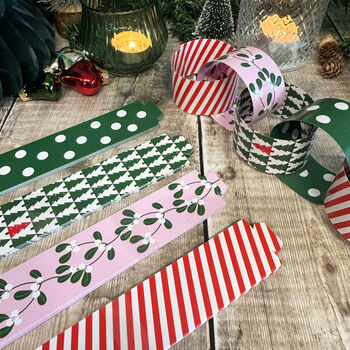 Christmas Paper Chains Trees, Mistletoe And Stripes Decoration, 5 of 9