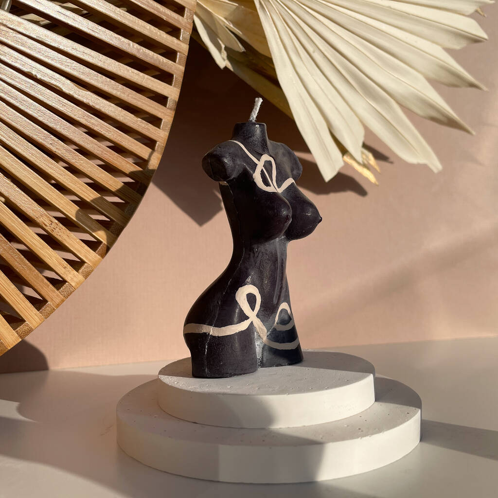 Body Torso Hand Painted Vegan Soy Wax Scented Candle By Lil' Something