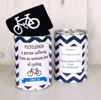Tin Of Cycle Socks Personalised Gift, 2 of 5