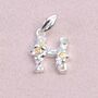 Sterling Silver Flower Initial Letter Charm, thumbnail 6 of 7