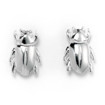 Chafer Beetle Stud Earrings Sterling Silver, 3 of 7