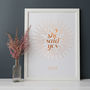 Personalised 'She Said Yes' Foiled Engagement Print, thumbnail 2 of 3
