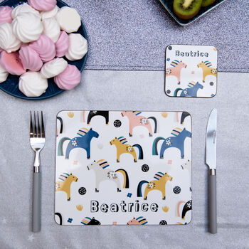 Ponies Personalised Placemat, 6 of 6