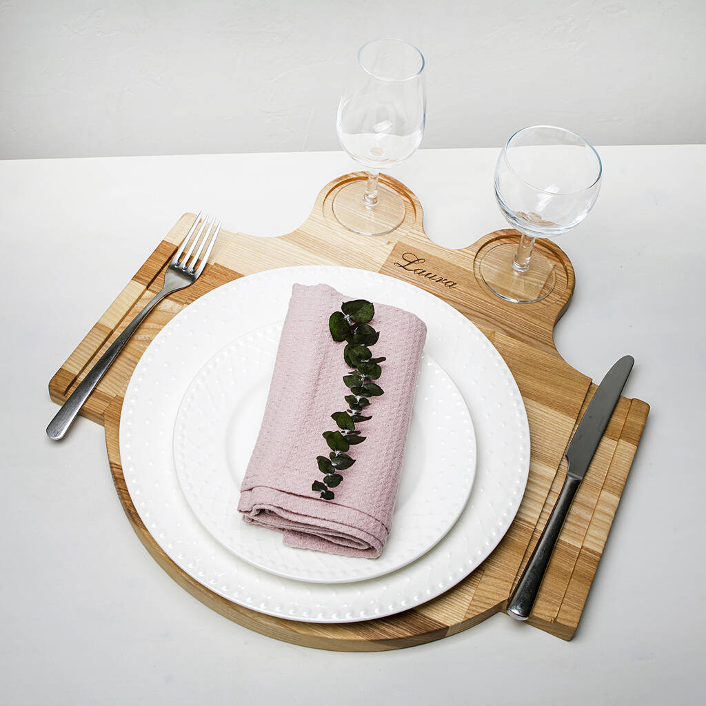 Eco Living Personalised Wood Placemats By Natural Gift Store