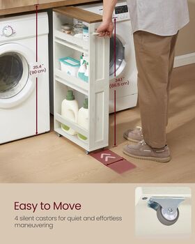 Four Tier Slim Storage Trolley Kitchen Cart, 5 of 6