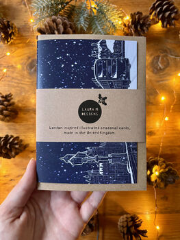 London Christmas Cards Illustrated Festive Pack Of Five, 2 of 9