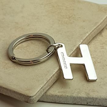 Alphabet Key Ring Personal Initial In Sterling Silver, 8 of 10