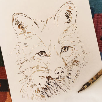 Inky Fox Illustration Print, 4 of 12