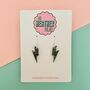 Black Lightning Bolt Earrings Small And Large, thumbnail 2 of 2
