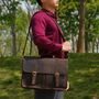 Worn Look Genuine Leather Briefcase Laptop Bag, thumbnail 8 of 9