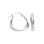 Astra Geometric Twist Sterling Silver Hoops, thumbnail 2 of 2