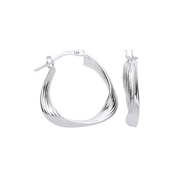 Astra Geometric Twist Sterling Silver Hoops, 2 of 2