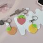 Fruit Keyring With Lemon, Strawberry Or Peach Charm, thumbnail 1 of 9