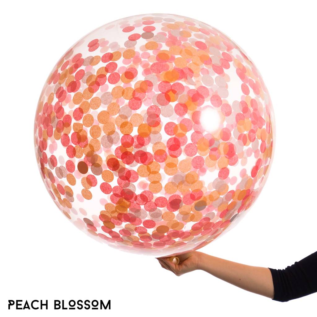 giant rainbow bright confetti filled balloon by bubblegum balloons