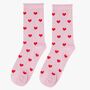 Women's Glitter Socks Pink Red Love Hearts, thumbnail 1 of 4