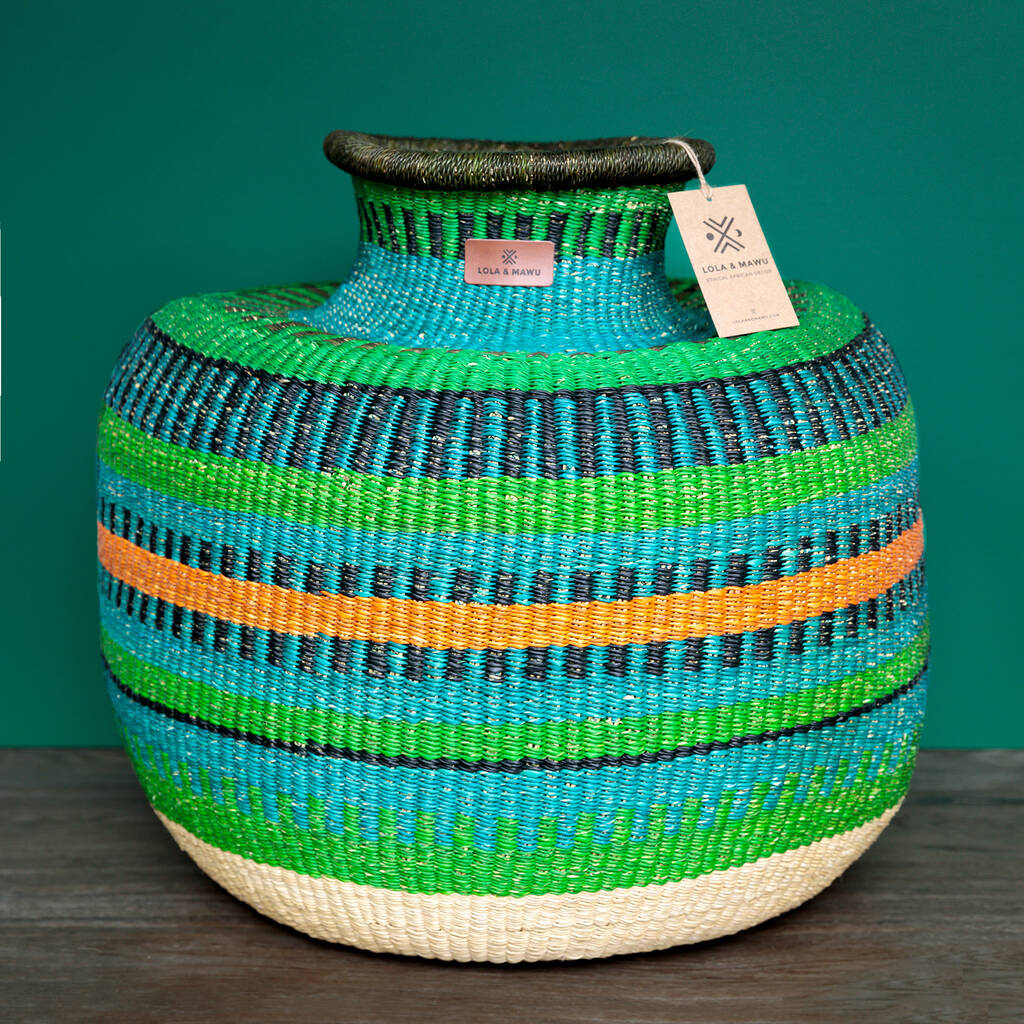 Colourful Handwoven Vase Basket By Lola & Mawu | notonthehighstreet.com