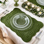 Emerald Quilted Scalloped Placemats, thumbnail 1 of 5