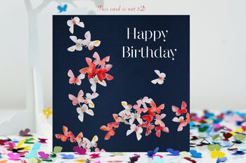 Butterflies And Blue Hydrangea 70th Birthday Card, 8 of 9