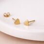 Gold Plated Sterling Silver Heart Micro Stud Earrings – 4mm, thumbnail 2 of 6