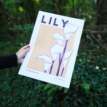 Calla Lily Floral Illustration Riso Print, 4 of 5
