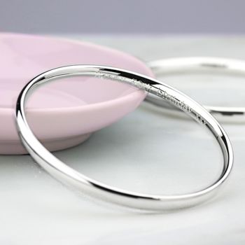 Personalised Chunky Sterling Silver Bangle, 8 of 10
