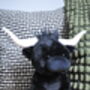 Large Black Longhorn Highland 30cm Cow Plush Toy, thumbnail 9 of 12