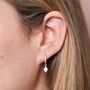 Opal Diamond Huggie Hoop Earrings, thumbnail 3 of 4