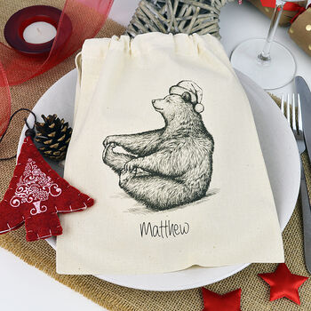 Personalised Bear Christmas Gift Bag, 2 of 3