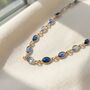 18ct Gold Plated Blue Multi Gemstone Crystal Necklace, thumbnail 1 of 4