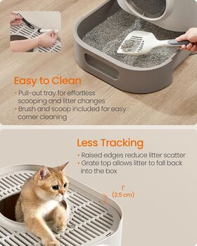 Enclosed Cat Litter Box Top Entry Xl Tray, 4 of 6