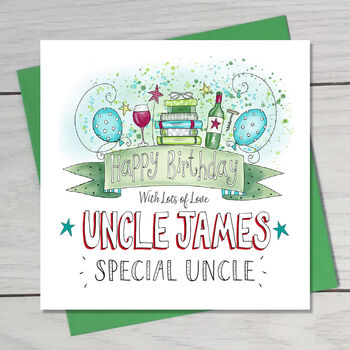 Uncle Books And Wine Birthday Card, 4 of 4