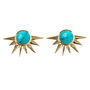 Total Eclipse Turquoise Gold Plated Stud Earrings, thumbnail 3 of 7