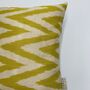 Square Ikat Silk Cushion Yellow Zigzag, thumbnail 7 of 10