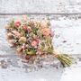 Pink And Ivory Dried Flower Wedding Bouquet, thumbnail 1 of 2