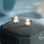 Sterling Silver Octopus Stud Earrings, thumbnail 3 of 12