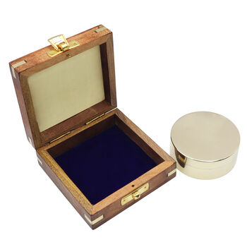 Personalised Signature Sundial Compass With Wooden Box, 2 of 12