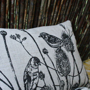 Lavender Scented Sleep Pillow, 'Birds On Teasels', 4 of 12