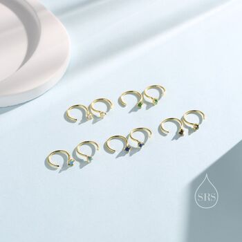 Extra Tiny 2mm Cz Huggie Hoop Earrings, 5 of 12