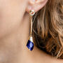 Midnight Blue Crystal Stone Drop Earrings, thumbnail 3 of 3