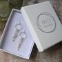 Silver Droplets Earrings, thumbnail 4 of 6