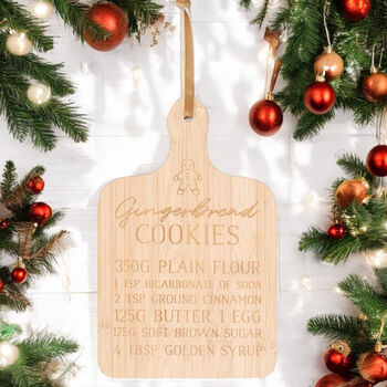 Christmas Gingerbread Man Recipe Board Serving Board, 3 of 4