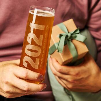 Personalised Together Again 2021 Beer Glass, 6 of 6