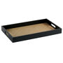 Black Wood And Rattan Serving Tray, thumbnail 2 of 5