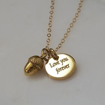 Baby Acorn Charm Necklace, 6 of 12