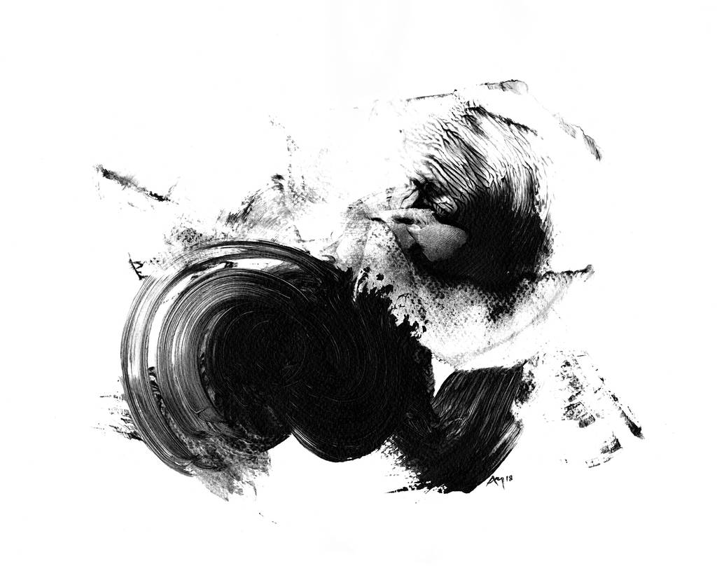 abstract art print black and white by paul maguire art
