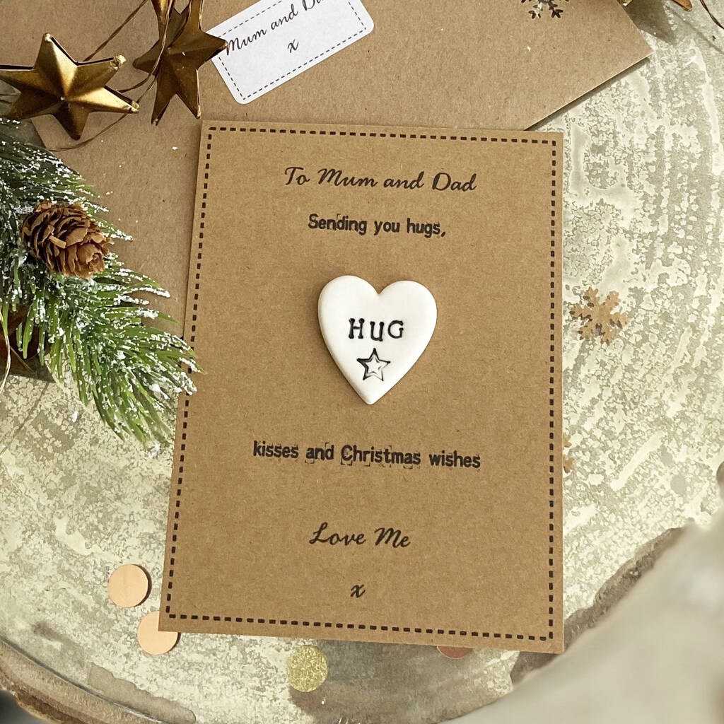 Porcelain Christmas Pocket Hug With Personalised Card By Amanda Mercer