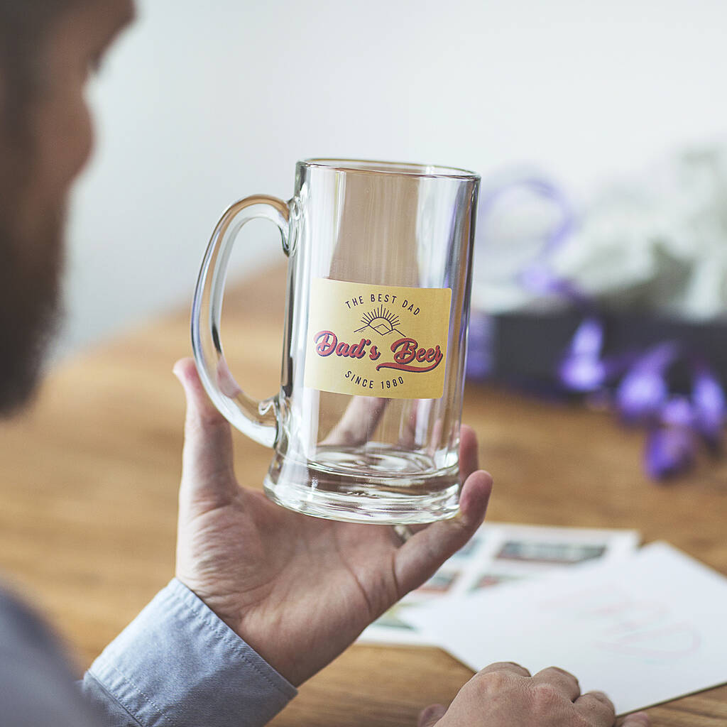 Personalised Tankard Glass For Dad, 1 of 6