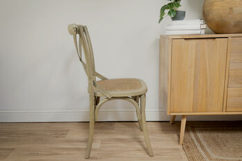French Grey X Back Dining Chair, 2 of 8